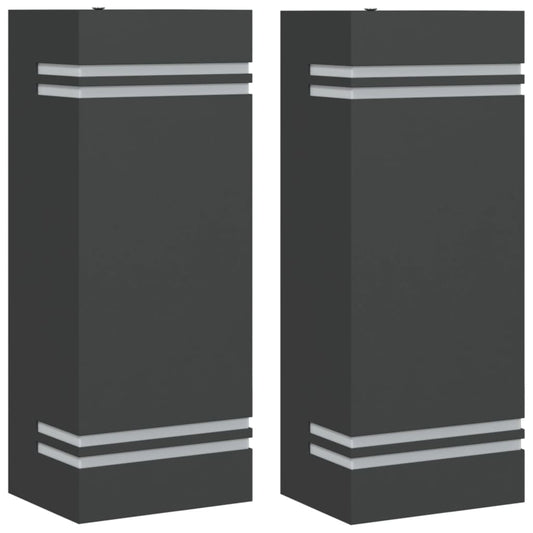 Outdoor Wall Lights 2pcs Black Stainless Steel Outdoor Wall Lights 2pcs Black Stainless Steel