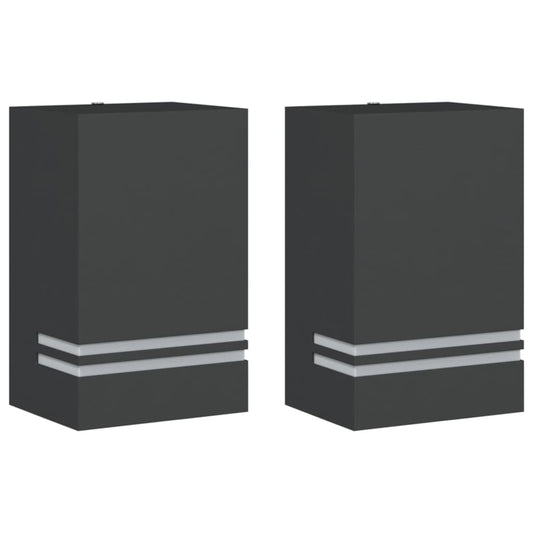 Outdoor Wall Lights 2pcs Black Stainless Steel Outdoor Wall Lights 2pcs Black Stainless Steel