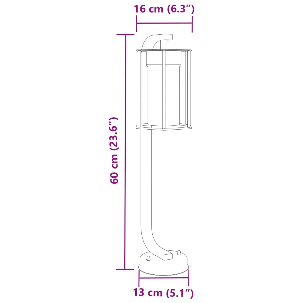 Outdoor Floor Lamp Black 60 cm Stainless Steel