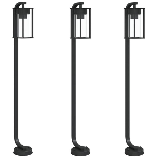 Outdoor Floor Lamps 3pcs Black 100 cm Stainless Steel Outdoor Floor Lamps 3pcs Black 100 cm Stainless Steel