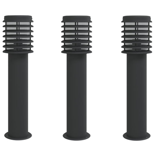 Outdoor Floor Lamps 3pcs Black 60 cm Stainless Steel Outdoor Floor Lamps 3pcs Black 60 cm Stainless Steel