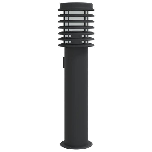 Outdoor Floor Lamp with Outlet Black 60 cm Stainless Steel Outdoor Floor Lamp with Outlet Black 60 cm Stainless Steel