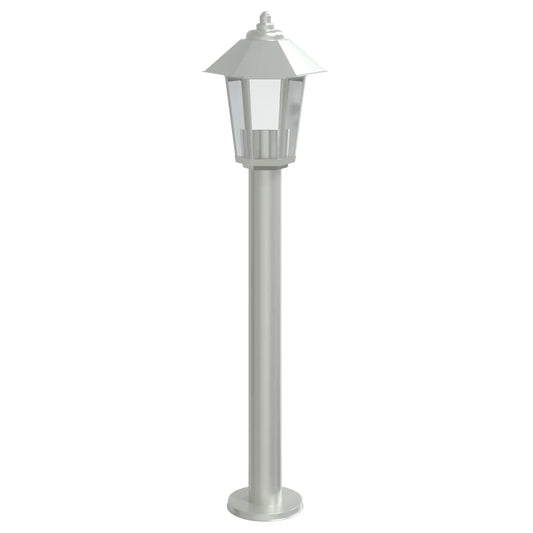 Outdoor Floor Lamp Silver 80 cm Stainless Steel Outdoor Floor Lamp Silver 80 cm Stainless Steel