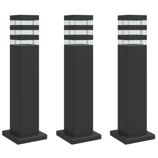 Outdoor Floor Lamps 3pcs Black 50 cm Aluminium Outdoor Floor Lamps 3pcs Black 50 cm Aluminium