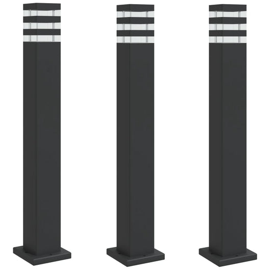 Outdoor Floor Lamps 3pcs Black 80 cm Aluminium Outdoor Floor Lamps 3pcs Black 80 cm Aluminium
