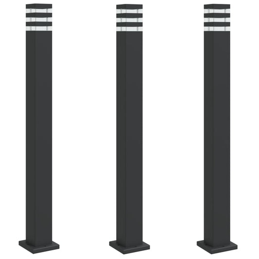 Outdoor Floor Lamps 3pcs Black 110 cm Aluminium Outdoor Floor Lamps 3pcs Black 110 cm Aluminium