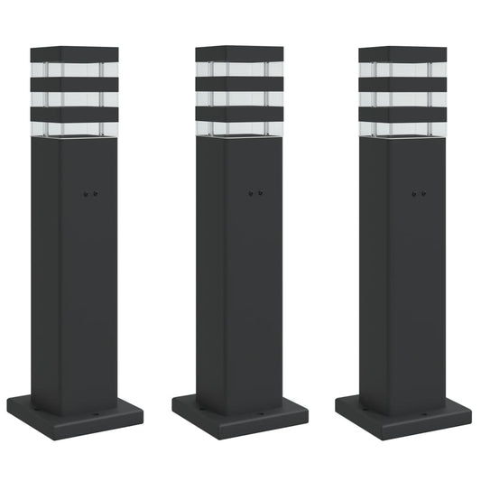 Outdoor Floor Lamps with Outlet 3pcs Black 50 cm Aluminium Outdoor Floor Lamps with Outlet 3pcs Black 50 cm Aluminium