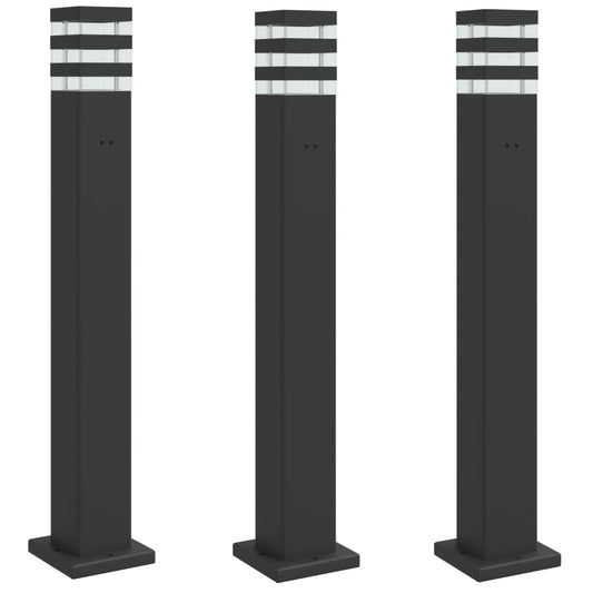 Outdoor Floor Lamps with Outlet 3pcs Black 80 cm Aluminium Outdoor Floor Lamps with Outlet 3pcs Black 80 cm Aluminium