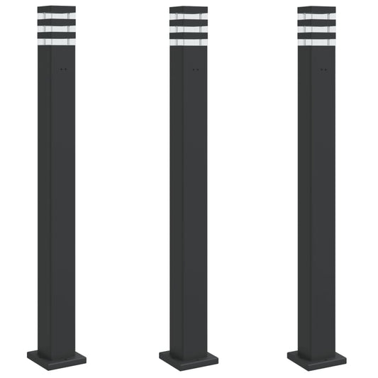 Outdoor Floor Lamps with Outlet 3pcs Black 110 cm Aluminium Outdoor Floor Lamps with Outlet 3pcs Black 110 cm Aluminium