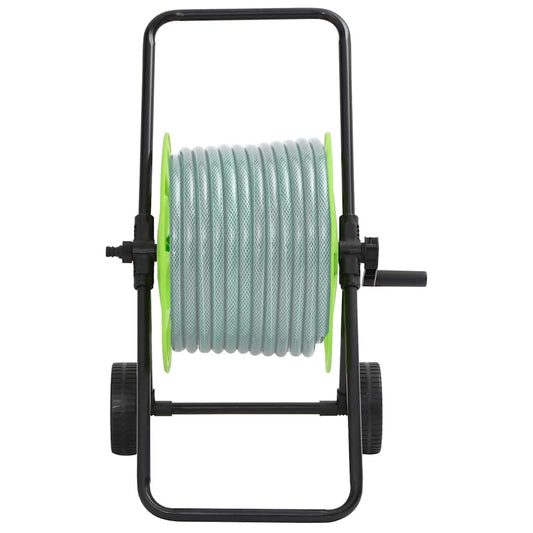 Green Hose Reel Cart for 60 m 1/2" Hose Steel Green Hose Reel Cart for 60 m 1/2" Hose Steel