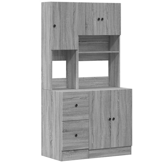 Kitchen Cabinet Grey Sonoma 95x50x180 cm Engineered Wood Kitchen Cabinet Grey Sonoma 95x50x180 cm Engineered Wood