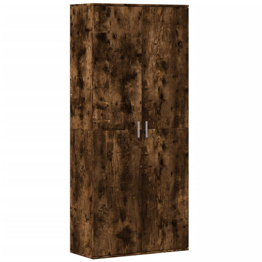 Highboard Smoked Oak 80x35x180 cm Engineered Wood Highboard Smoked Oak 80x35x180 cm Engineered Wood
