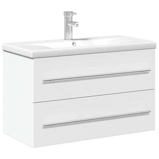 Bathroom Sink Cabinet with Built-in Basin White Bathroom Sink Cabinet with Built-in Basin White