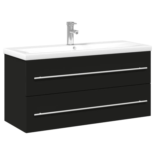 Bathroom Sink Cabinet with Built-in Basin Black Bathroom Sink Cabinet with Built-in Basin Black