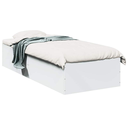 Bed Frame without Mattress White 75x190 cm Small Single Engineered Wood Bed Frame without Mattress White 75x190 cm Small Single Engineered Wood