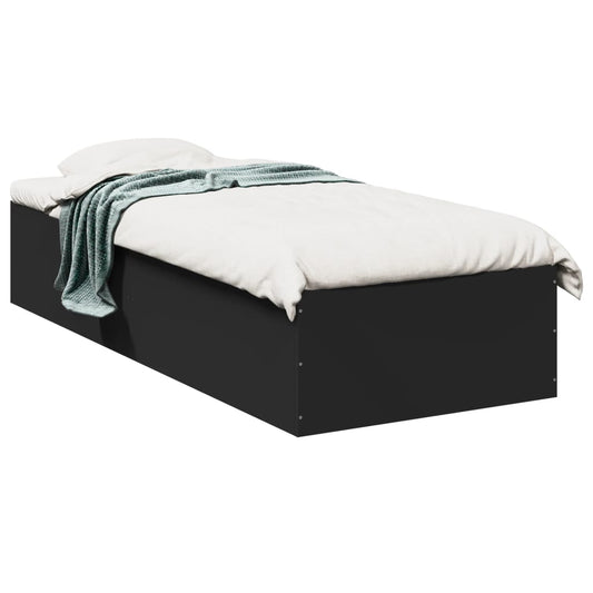 Bed Frame without Mattress Black 75x190 cm Engineered Wood Bed Frame without Mattress Black 75x190 cm Engineered Wood