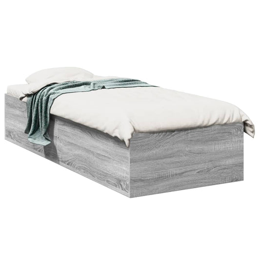 Bed Frame without Mattress Grey Sonoma 75x190cm Engineered Wood Bed Frame without Mattress Grey Sonoma 75x190cm Engineered Wood