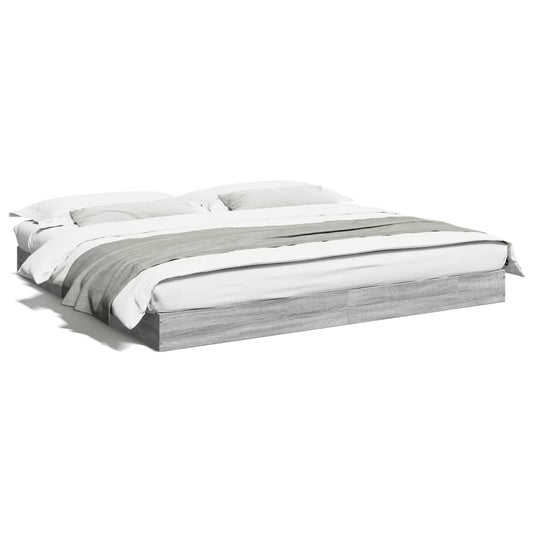 Bed Frame without Mattress Grey Sonoma 180x200 cm Engineered Wood Bed Frame without Mattress Grey Sonoma 180x200 cm Engineered Wood
