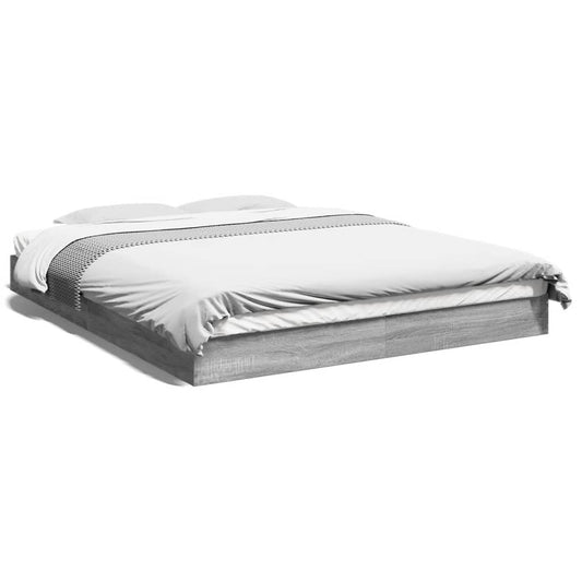 Bed Frame without Mattress Grey Sonoma 160x200 cm Bed Frame without Mattress Grey Sonoma 160x200 cm