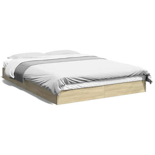 Bed Frame without Mattress Sonoma Oak 140x200 cm Engineered Wood Bed Frame without Mattress Sonoma Oak 140x200 cm Engineered Wood