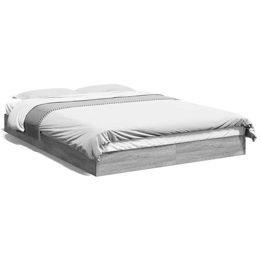 Bed Frame without Mattress Grey Sonoma 140x200 cm Bed Frame without Mattress Grey Sonoma 140x200 cm