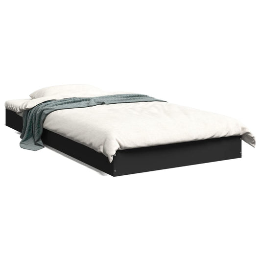 Bed Frame without Mattress Black 100x200 cm Engineered Wood Bed Frame without Mattress Black 100x200 cm Engineered Wood