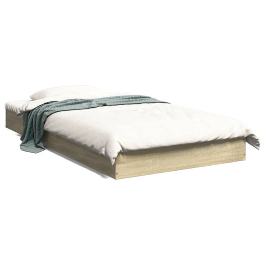 Bed Frame without Mattress Sonoma Oak 100x200 cm Engineered Wood Bed Frame without Mattress Sonoma Oak 100x200 cm Engineered Wood