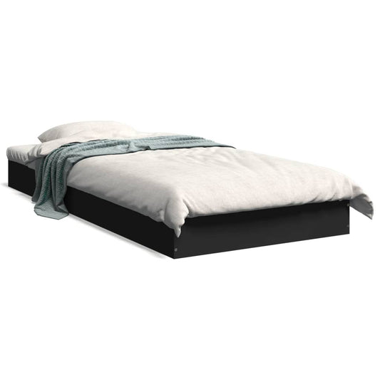 Bed Frame without Mattress Black 75x190 cm Engineered Wood Bed Frame without Mattress Black 75x190 cm Engineered Wood