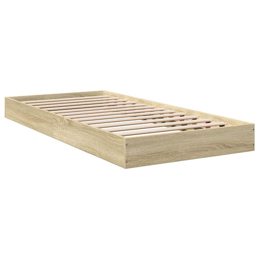 Bed Frame without Mattress Sonoma Oak 75x190 cm Small Single Engineered Wood Bed Frame without Mattress Sonoma Oak 75x190 cm Small Single Engineered Wood