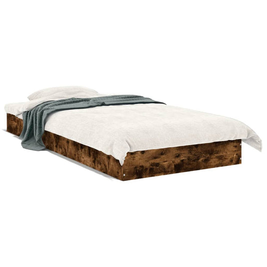 Bed Frame without Mattress Smoked Oak 75x190 cm Engineered Wood Bed Frame without Mattress Smoked Oak 75x190 cm Engineered Wood