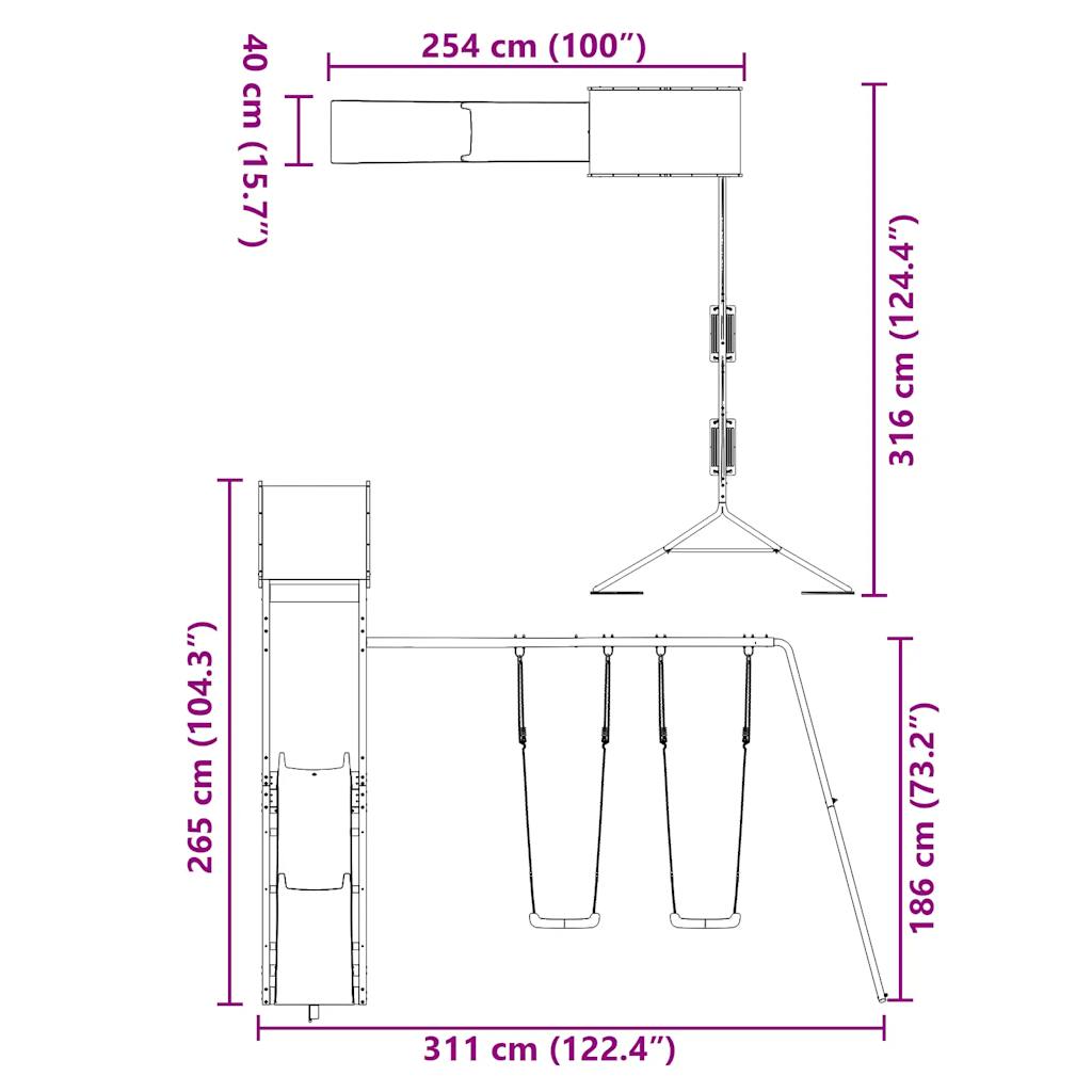 Outdoor Playset Impregnated Wood Pine
