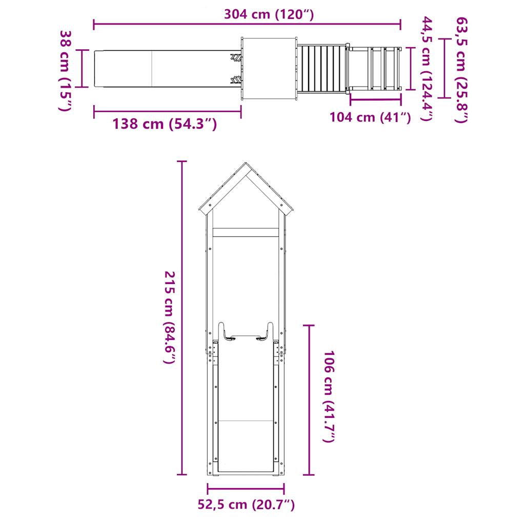 Outdoor Playset Impregnated Wood Pine