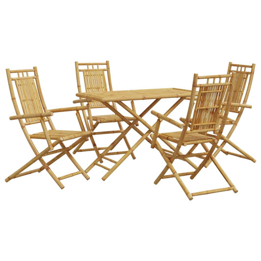 5 Piece Garden Dining Set Bamboo 5 Piece Garden Dining Set Bamboo