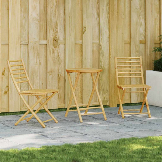 Bistro Set | Natural Bamboo | Bamboo | Standard Size | Foldable Bistro Set | Natural Bamboo | Bamboo | Standard Size | Foldable