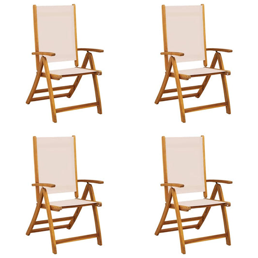 Folding Chairs 4 pcs Solid Wood Acacia and Textilene Folding Chairs 4 pcs Solid Wood Acacia and Textilene