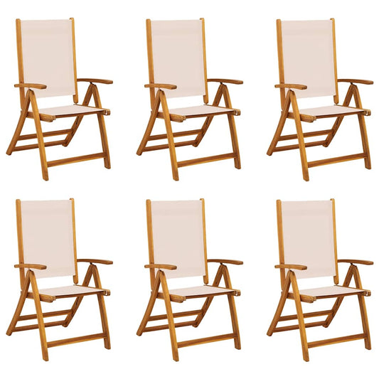 Folding Chairs 6 pcs Solid Wood Acacia and Textilene Folding Chairs 6 pcs Solid Wood Acacia and Textilene