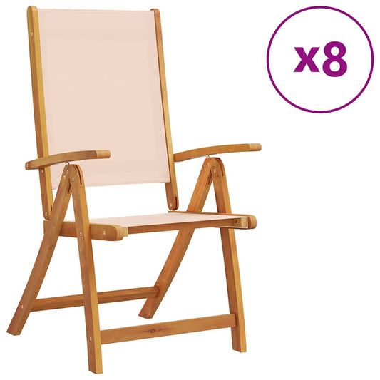 Folding Chairs 8 pcs Solid Wood Acacia and Textilene Folding Chairs 8 pcs Solid Wood Acacia and Textilene
