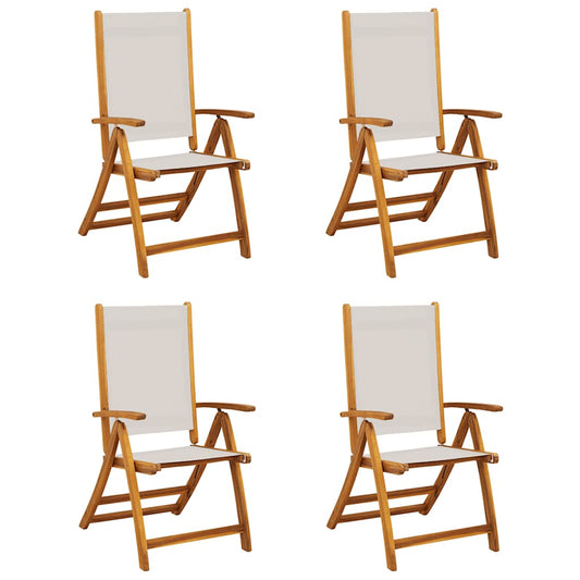 Folding Chairs 4 pcs Solid Wood Acacia and Textilene Folding Chairs 4 pcs Solid Wood Acacia and Textilene