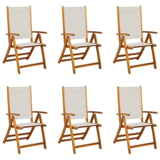 Folding Chairs 6 pcs Solid Wood Acacia and Textilene Folding Chairs 6 pcs Solid Wood Acacia and Textilene