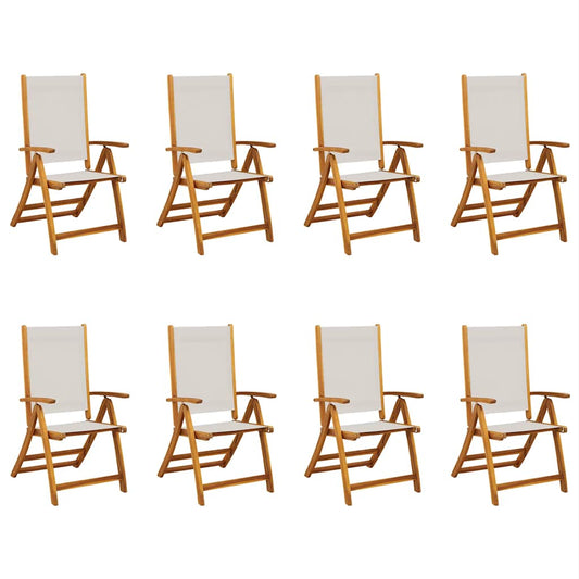 Folding Chairs 8 pcs Solid Wood Acacia and Textilene Folding Chairs 8 pcs Solid Wood Acacia and Textilene
