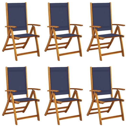 Folding Garden Chairs 6 pcs Solid Wood Acacia and Textilene Folding Garden Chairs 6 pcs Solid Wood Acacia and Textilene