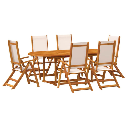 7 Piece Garden Dining Set Solid Wood Acacia and Textilene 7 Piece Garden Dining Set Solid Wood Acacia and Textilene