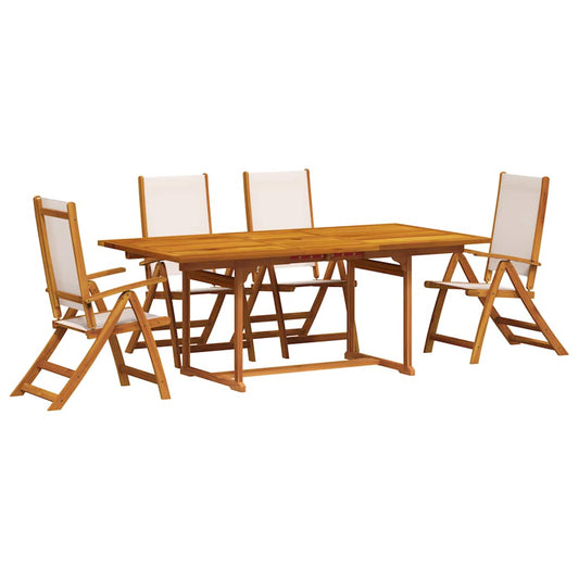 5 Piece Garden Dining Set Solid Wood Acacia and Textilene 5 Piece Garden Dining Set Solid Wood Acacia and Textilene