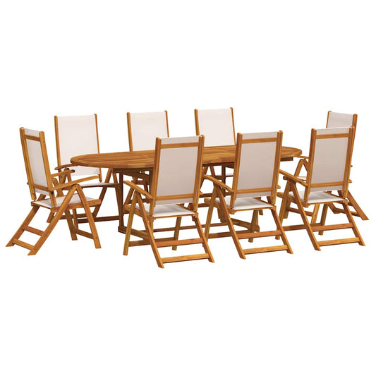 9 Piece Garden Dining Set Solid Wood Acacia and Textilene 9 Piece Garden Dining Set Solid Wood Acacia and Textilene