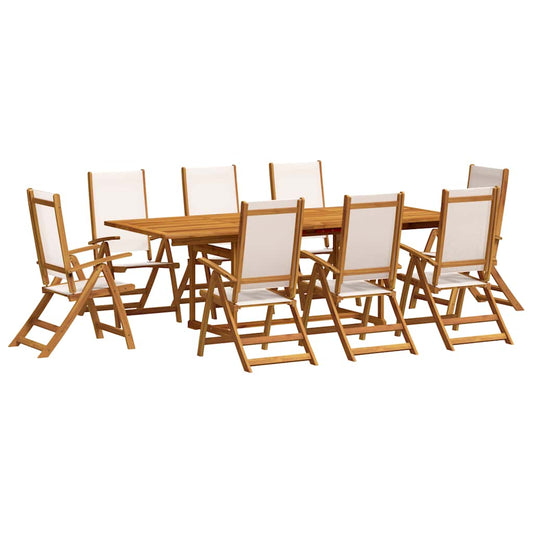 9 Piece Garden Dining Set Solid Wood Acacia and Textilene 9 Piece Garden Dining Set Solid Wood Acacia and Textilene