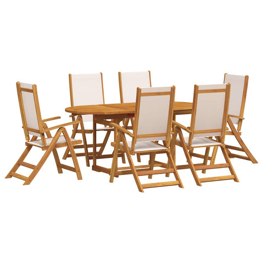 7 Piece Garden Dining Set Solid Wood Acacia and Textilene 7 Piece Garden Dining Set Solid Wood Acacia and Textilene