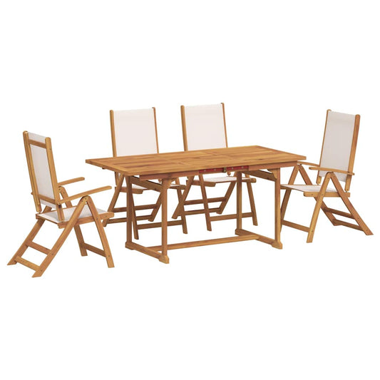 5 Piece Garden Dining Set Solid Wood Acacia and Textilene 5 Piece Garden Dining Set Solid Wood Acacia and Textilene