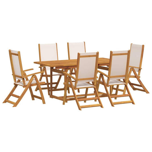 7 Piece Garden Dining Set Solid Wood Acacia and Textilene 7 Piece Garden Dining Set Solid Wood Acacia and Textilene