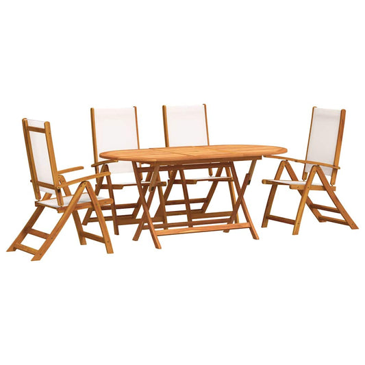 5 Piece Garden Dining Set Solid Wood Acacia and Textilene 5 Piece Garden Dining Set Solid Wood Acacia and Textilene