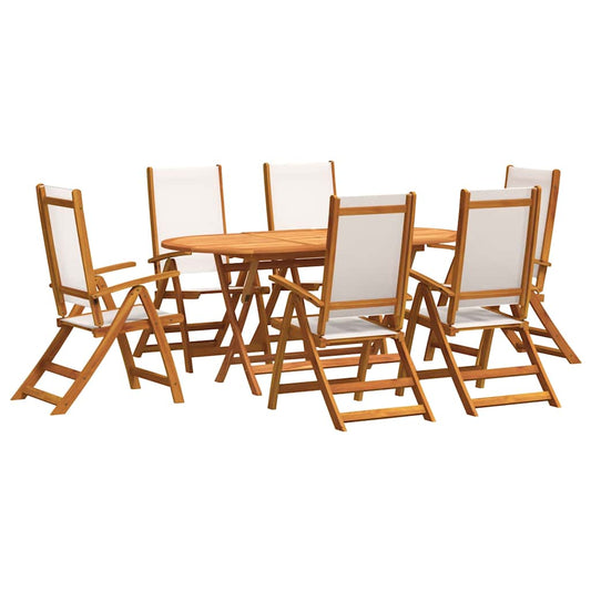 7 Piece Garden Dining Set Solid Wood Acacia and Textilene 7 Piece Garden Dining Set Solid Wood Acacia and Textilene